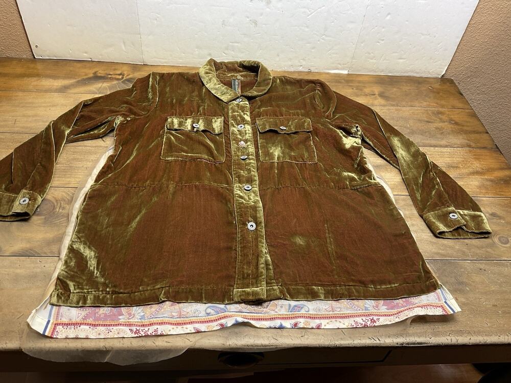 Aratta Silent Journey Tunic Velvet Whimsigoth Boho Top Gold/ Yellow Size XL FLAW